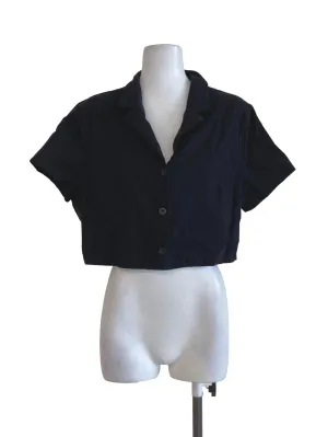 Black Plain Cropped Top