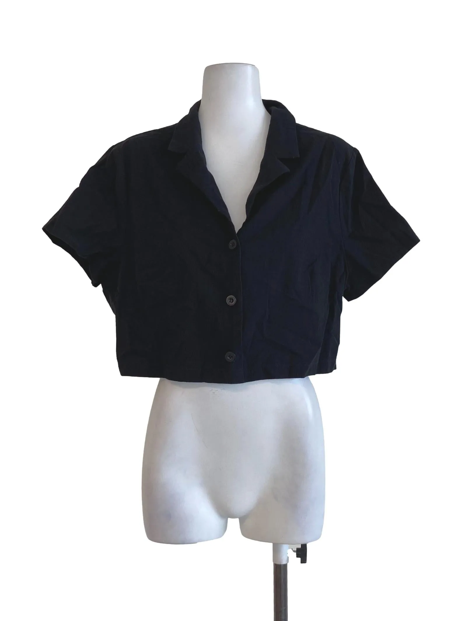 Black Plain Cropped Top