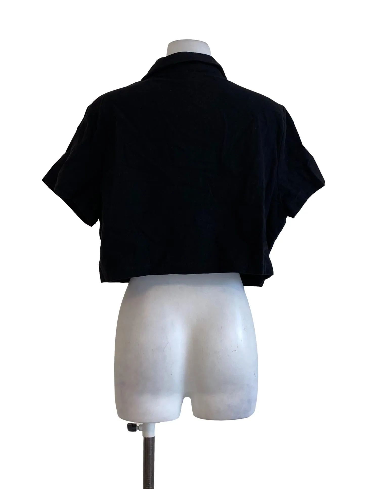 Black Plain Cropped Top