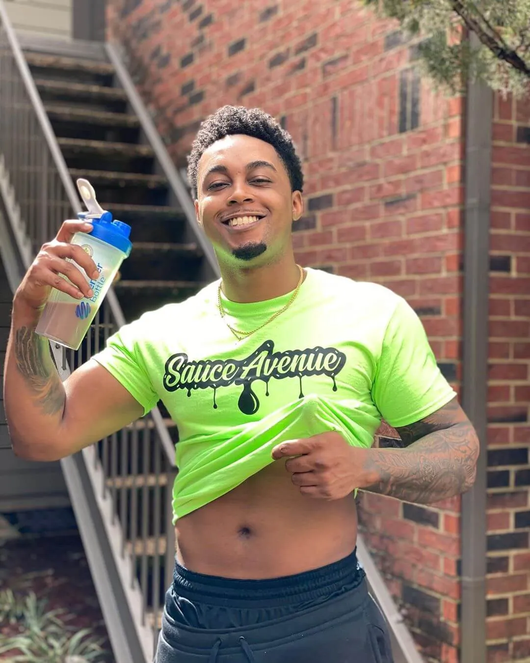 Black SA Drip | Lime Green Tee