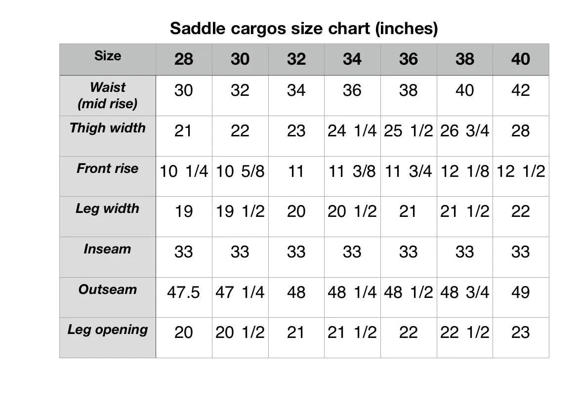 Black saddle cargos