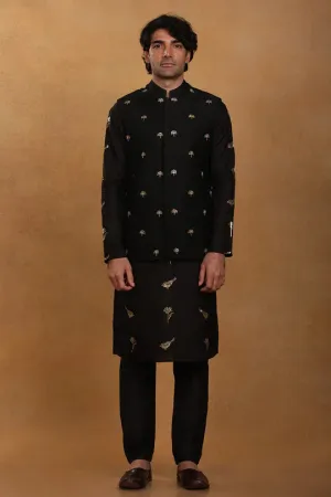 Black Vintage Fiona Kurta Set