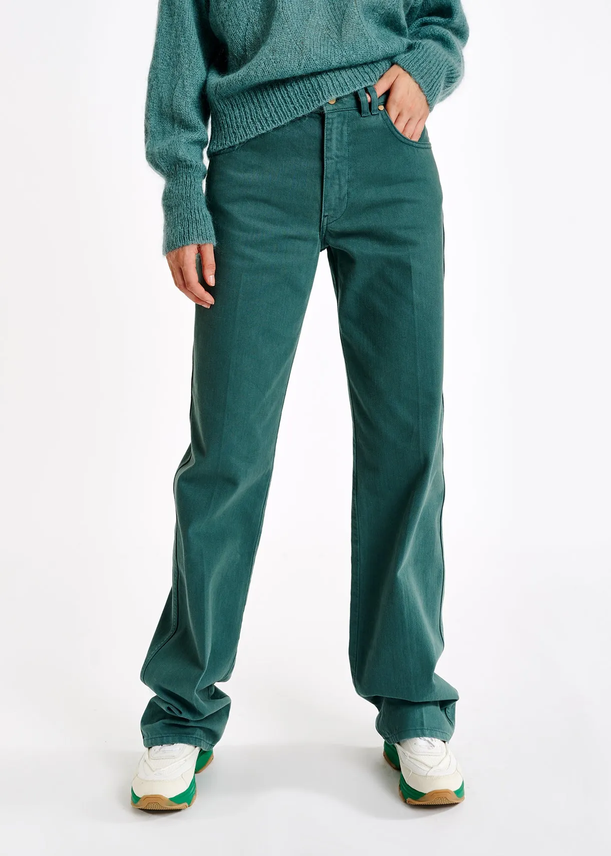 Blue flared-leg jeans