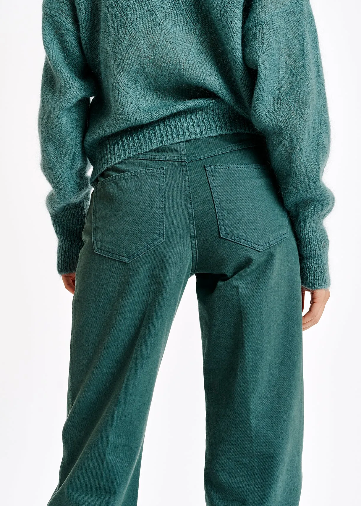 Blue flared-leg jeans