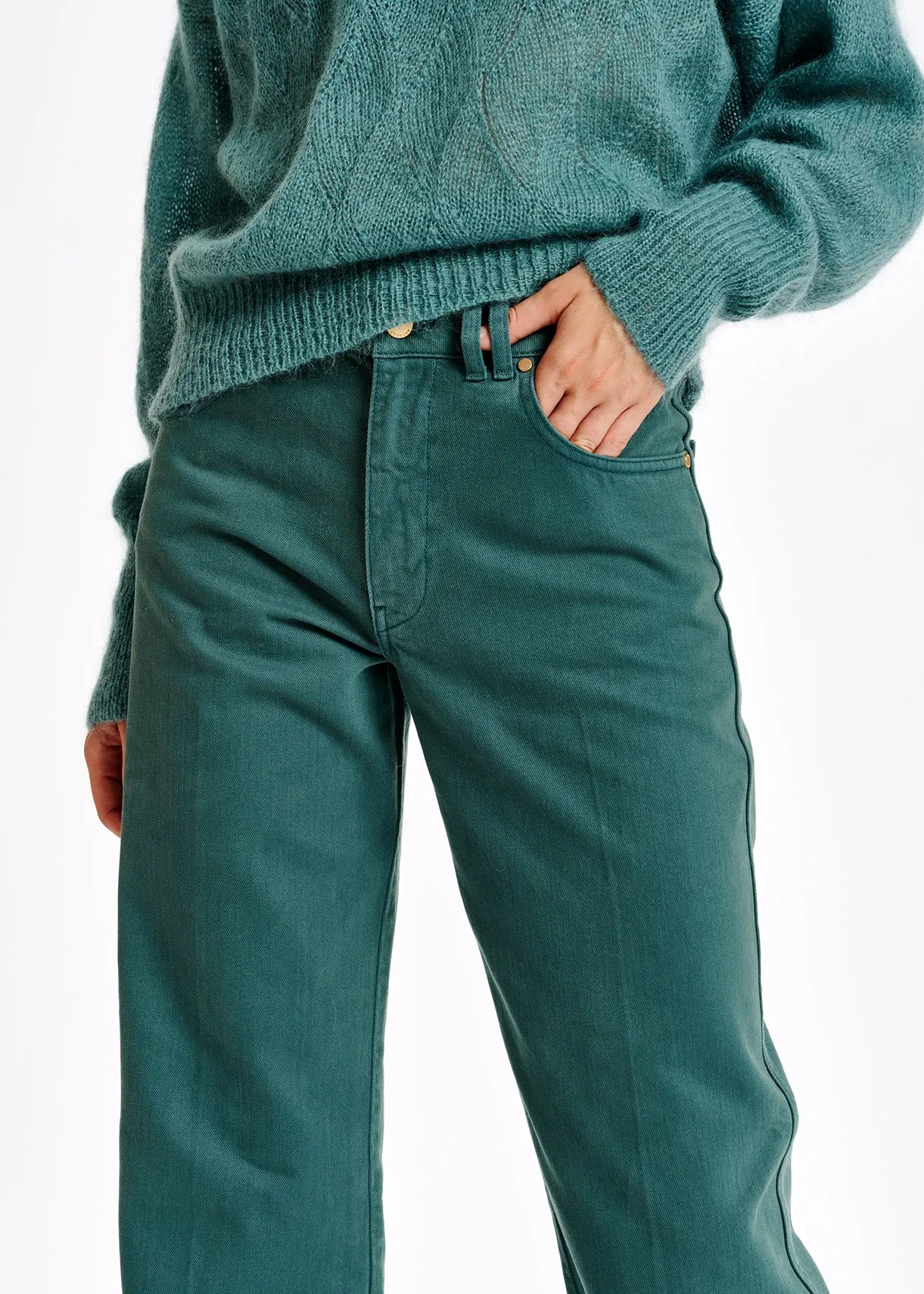 Blue flared-leg jeans