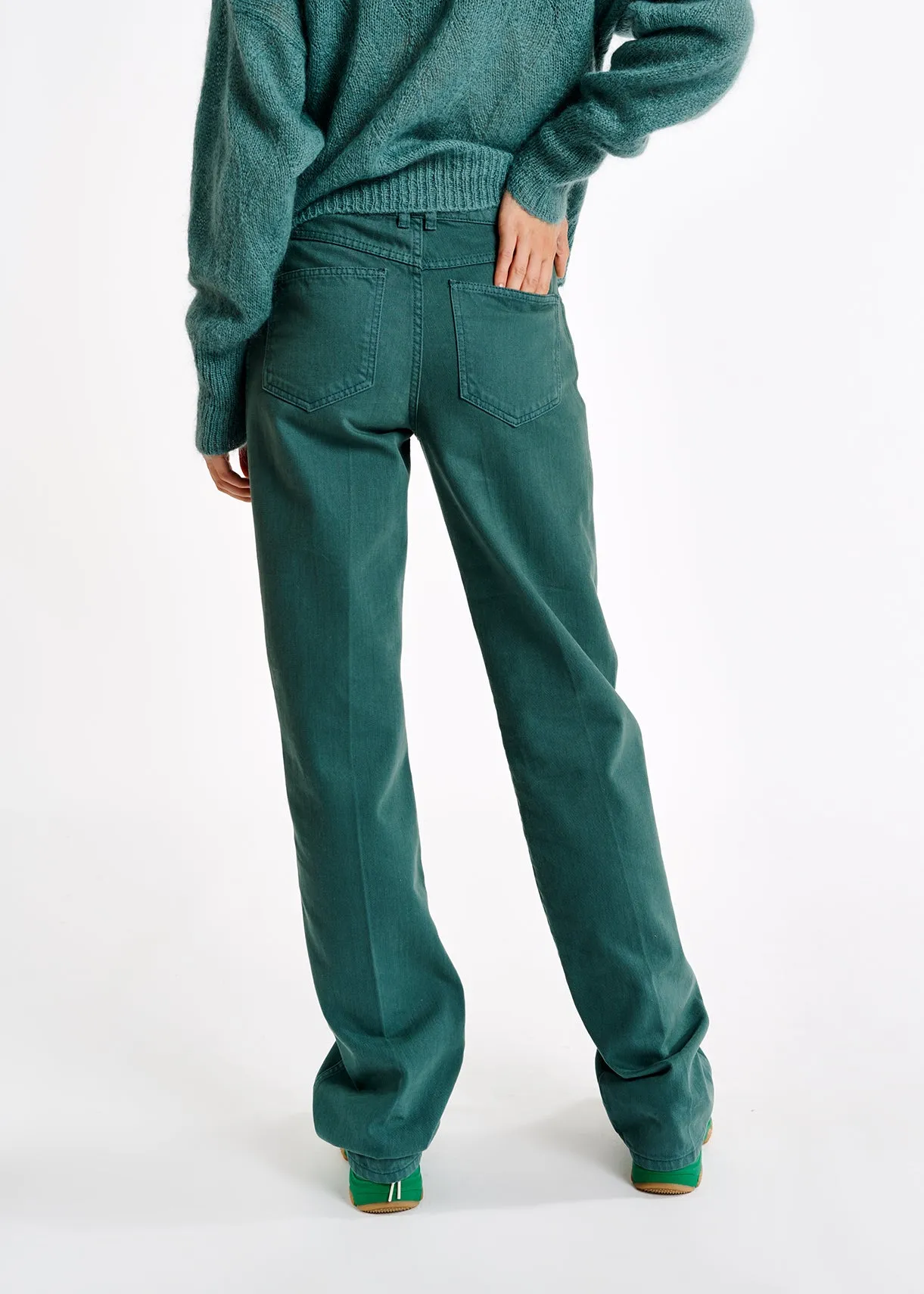 Blue flared-leg jeans