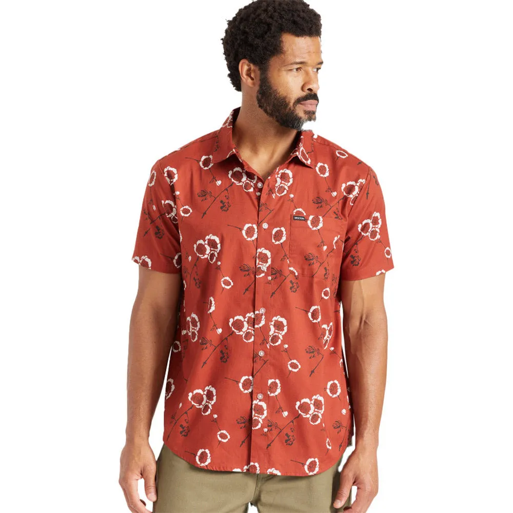 Brixton - Charter Print Shirt Burnt Henna/Off White