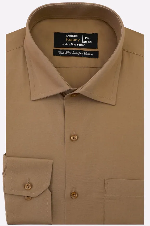 Brown Plain Formal Shirt