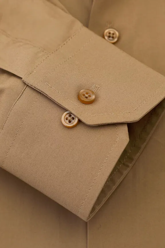 Brown Plain Formal Shirt