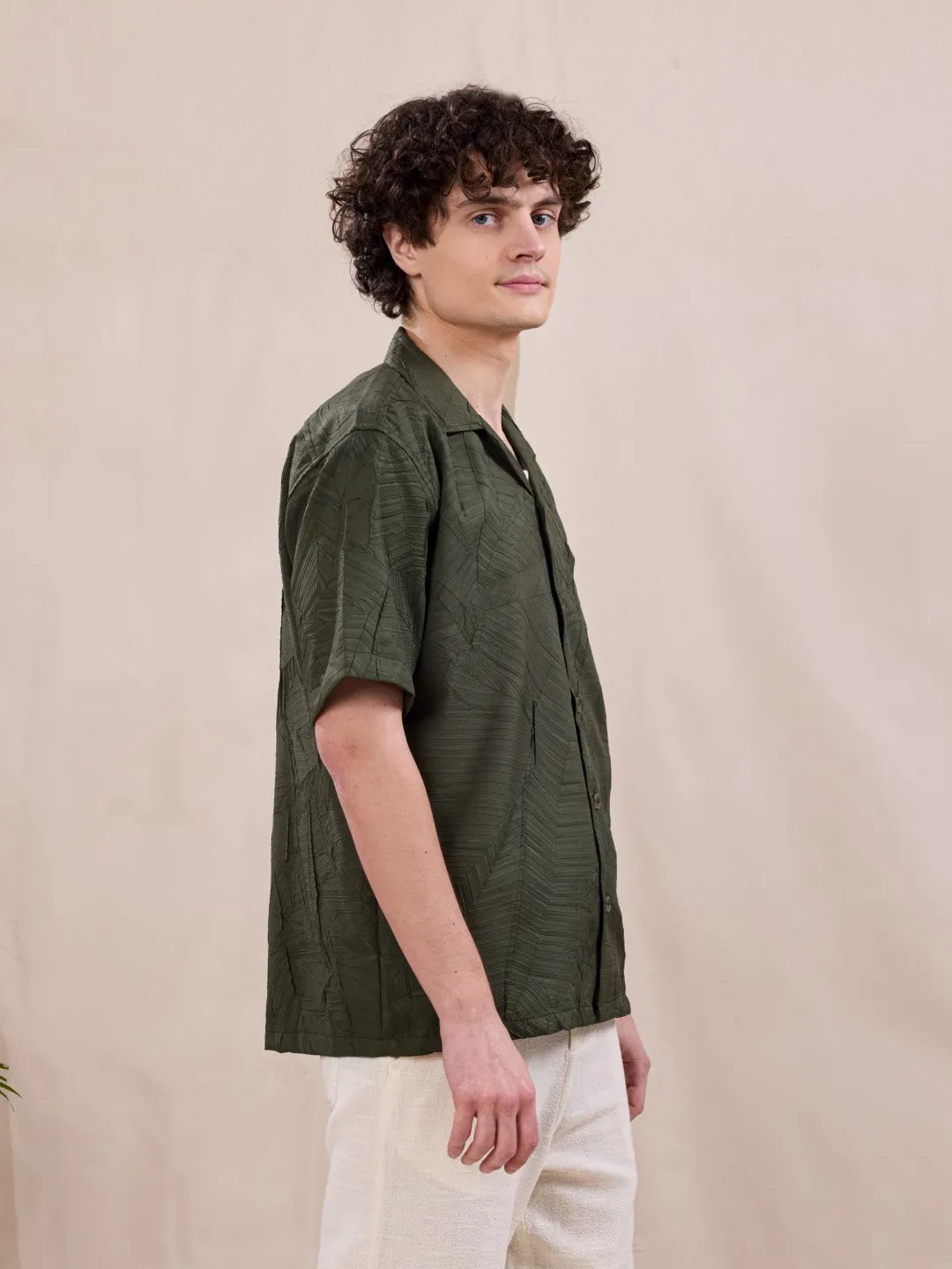 Brown Plain Resort Shirt