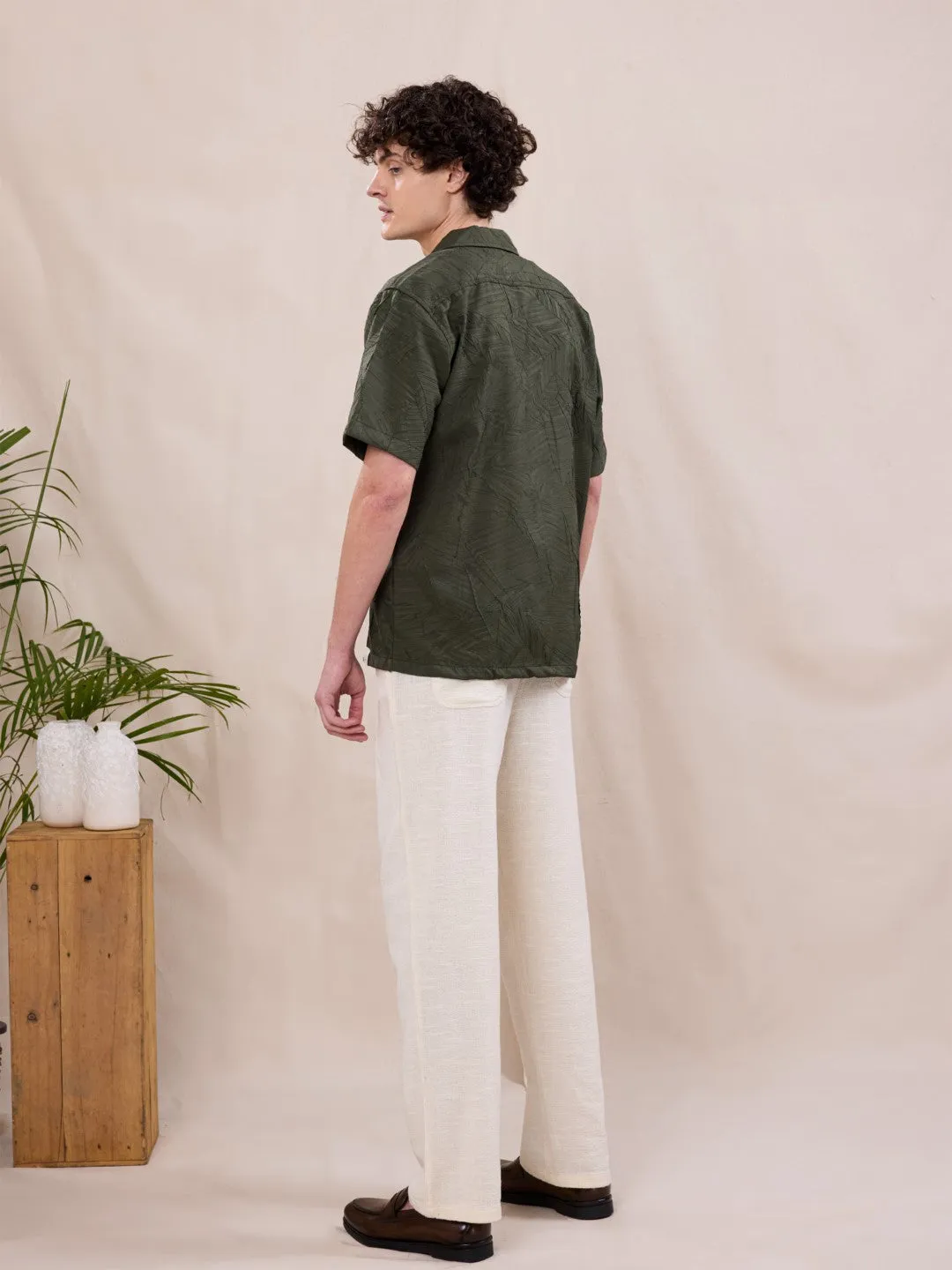 Brown Plain Resort Shirt