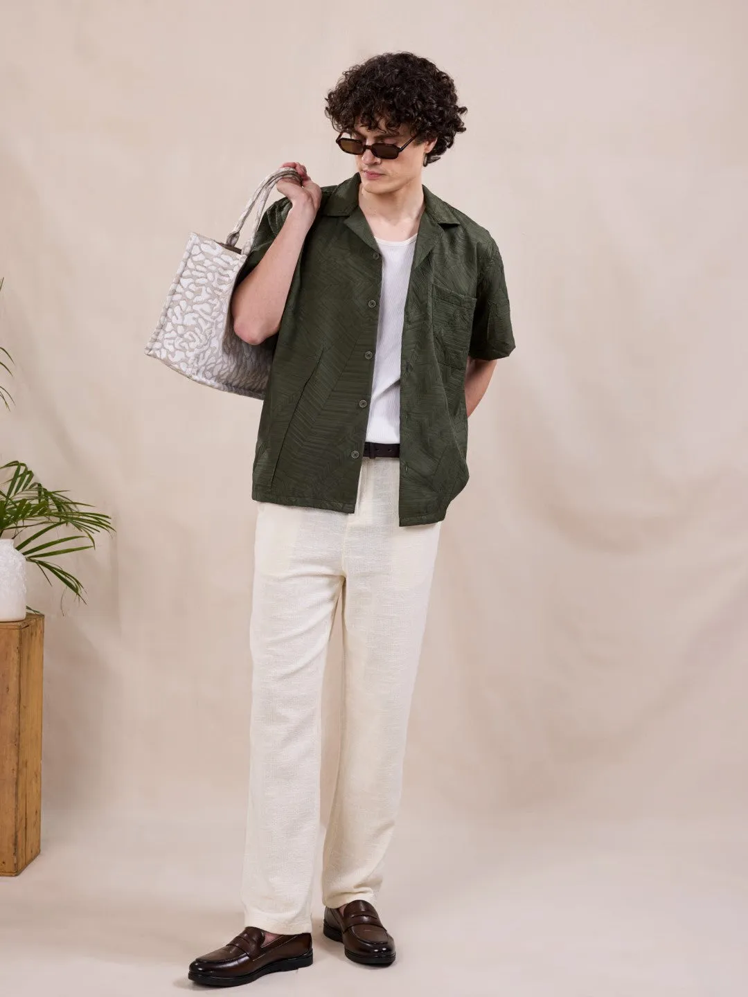 Brown Plain Resort Shirt