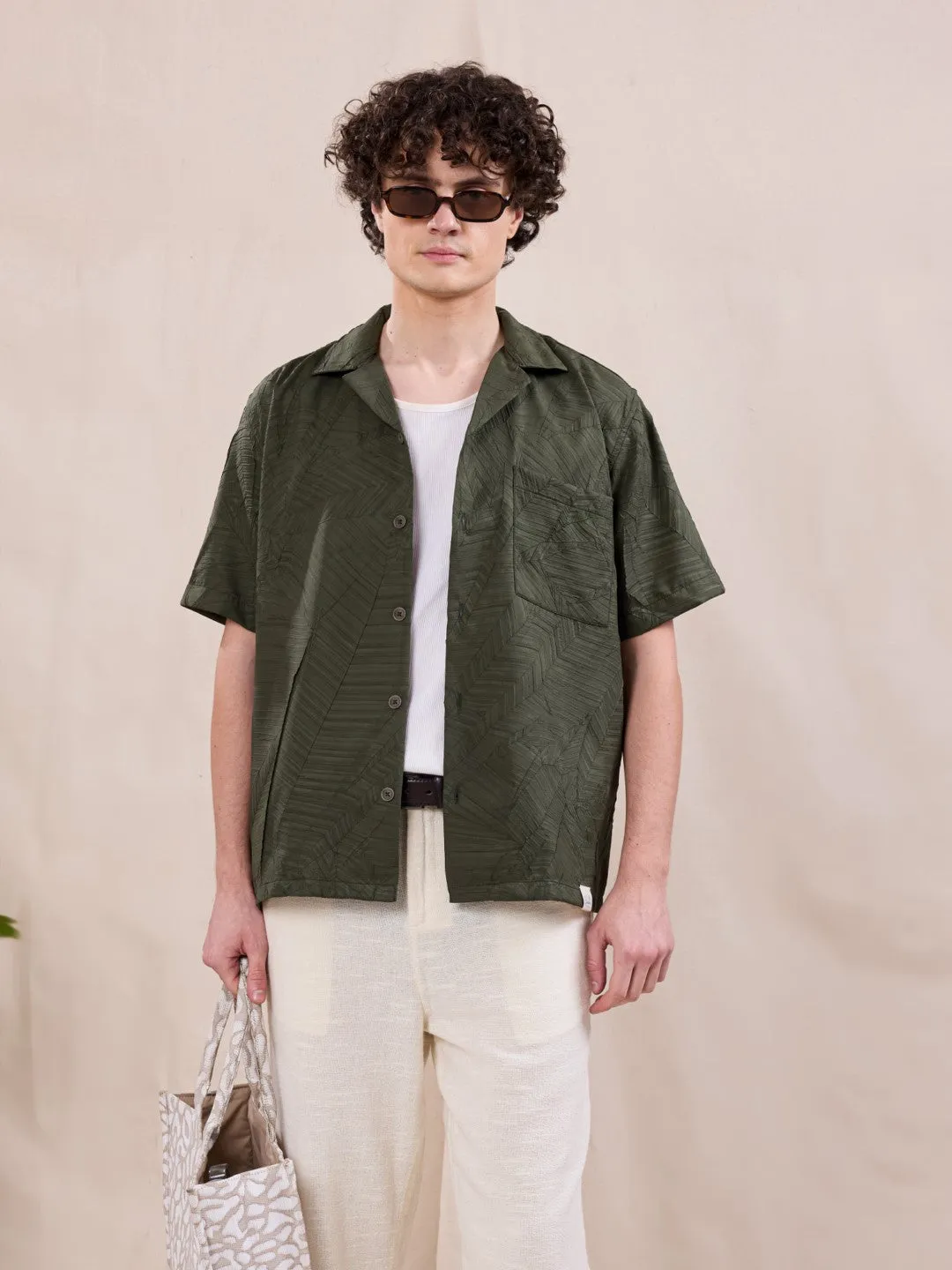 Brown Plain Resort Shirt