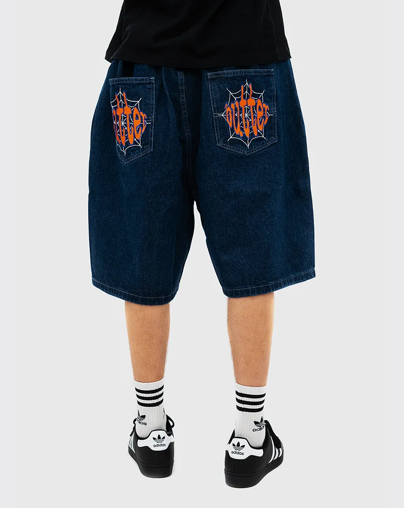 Butter Goods Spider Denim Shorts - Dark Indigo