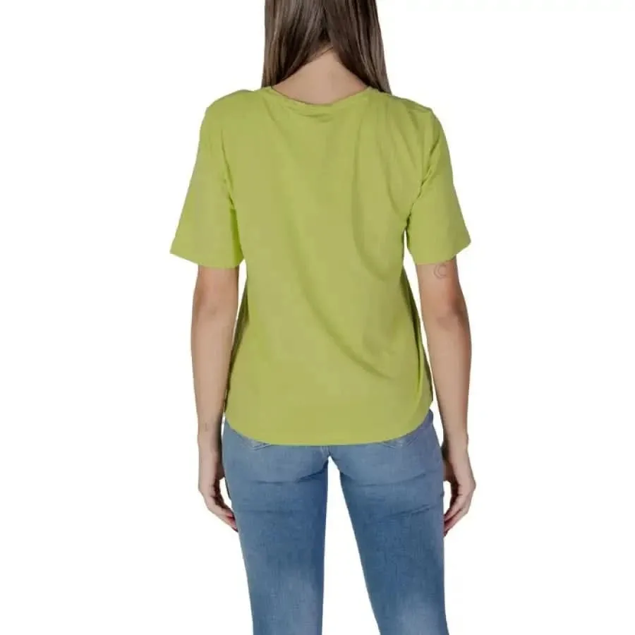 B.young Women's Green Round Neck T-Shirt