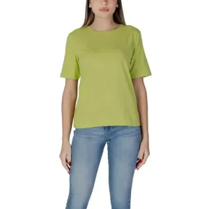 B.young Women's Green Round Neck T-Shirt