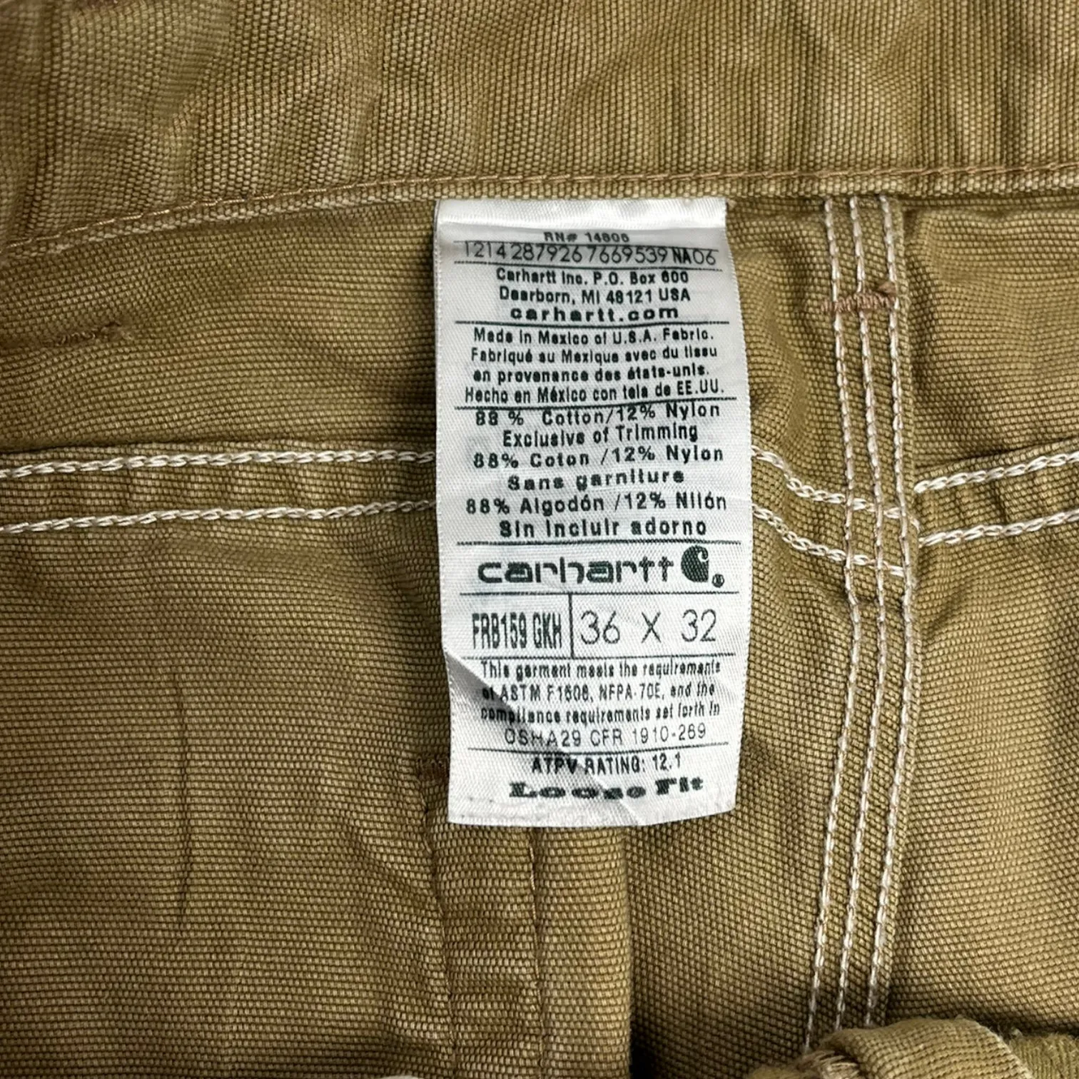 Carhartt Loose Fit Carpenter Pants Washed Tan