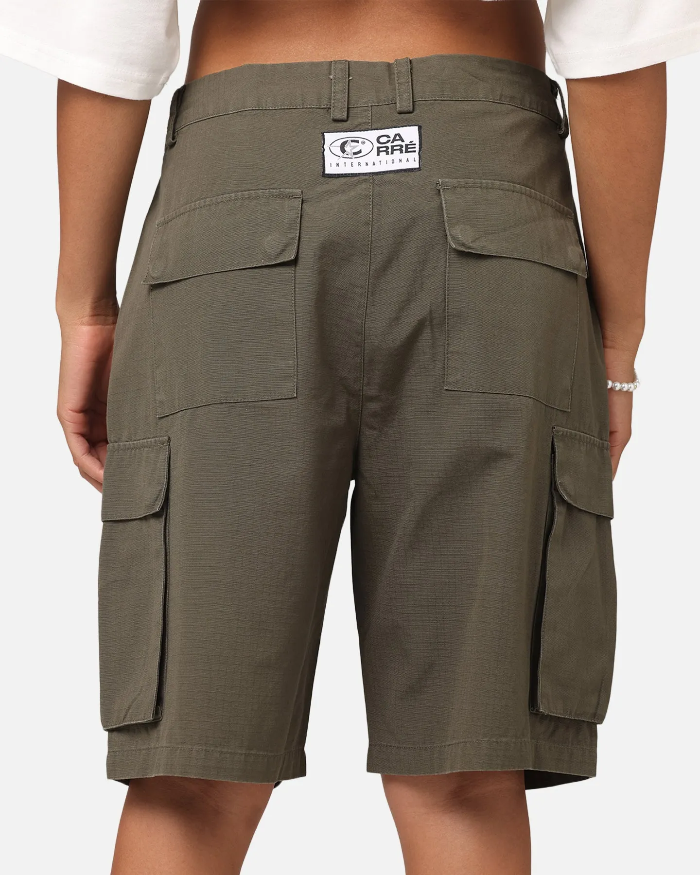 Carre Tactical Baggy Cargo Shorts Khaki