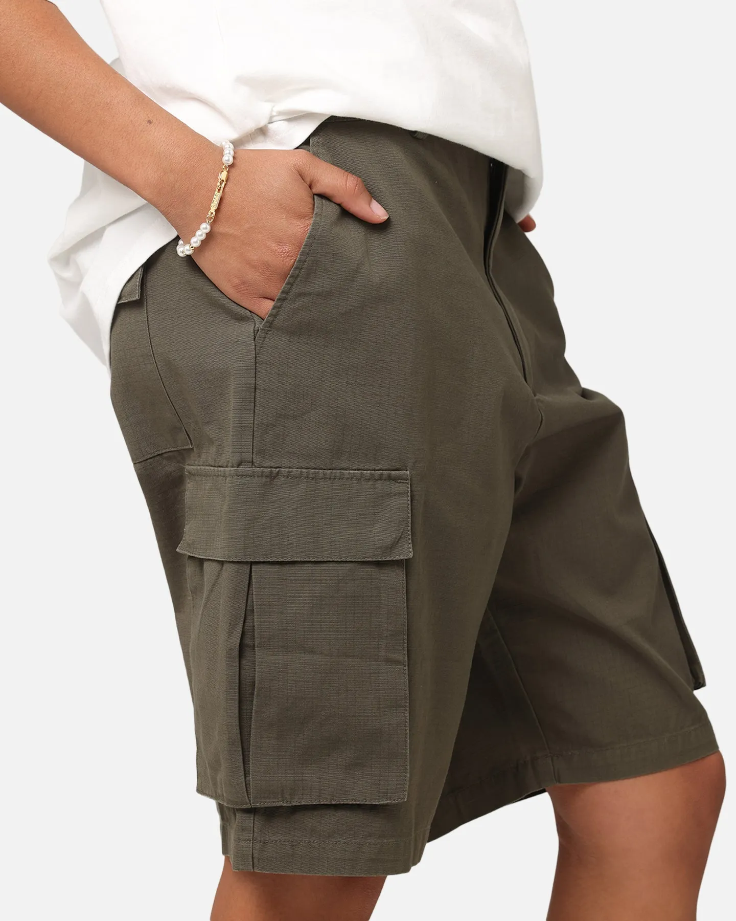 Carre Tactical Baggy Cargo Shorts Khaki