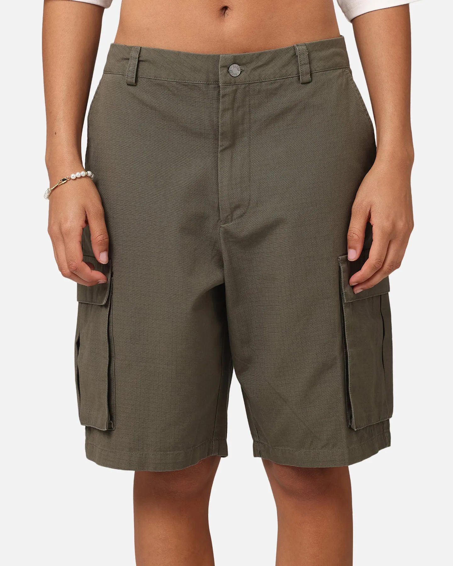 Carre Tactical Baggy Cargo Shorts Khaki