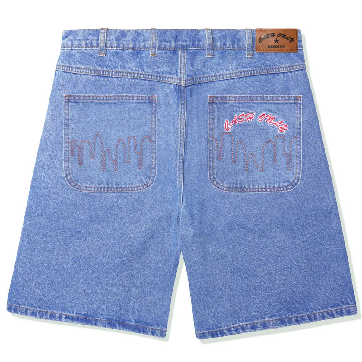 Cash Only - Logo Denim Shorts Washed Indigo