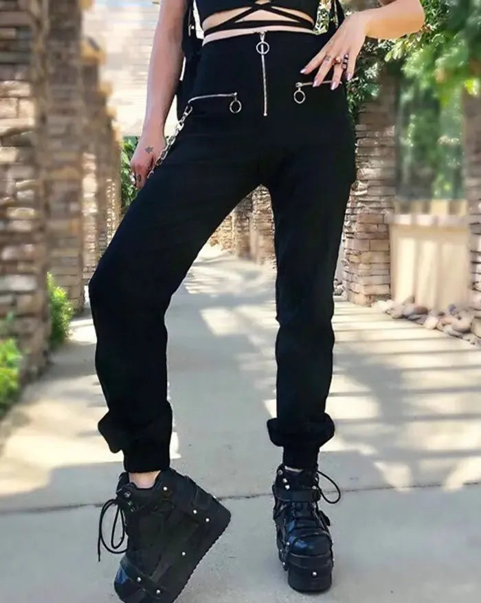 Casual Harem Pants with Chain