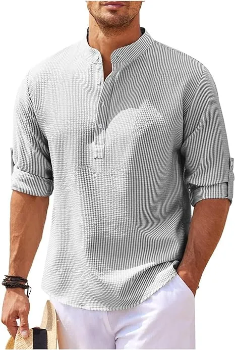 Casual Plain Print Stand Collar Pullover Shirt