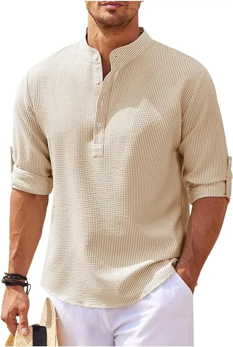 Casual Plain Print Stand Collar Pullover Shirt