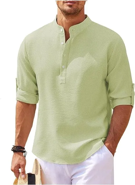Casual Plain Print Stand Collar Pullover Shirt