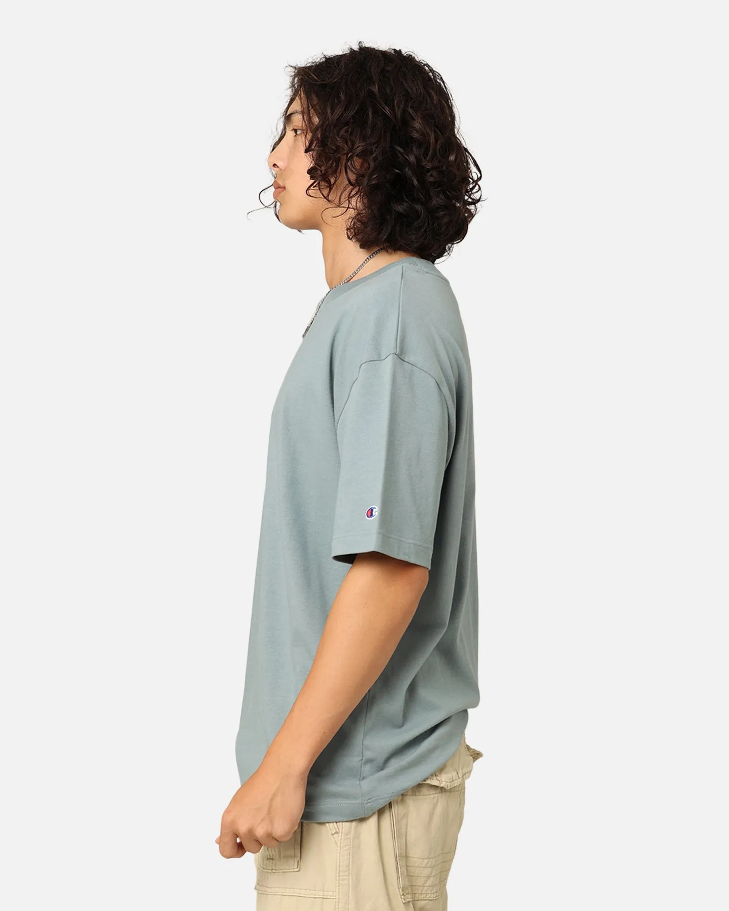 Champion Heritage New Script T-Shirt Sage Shimmer Green