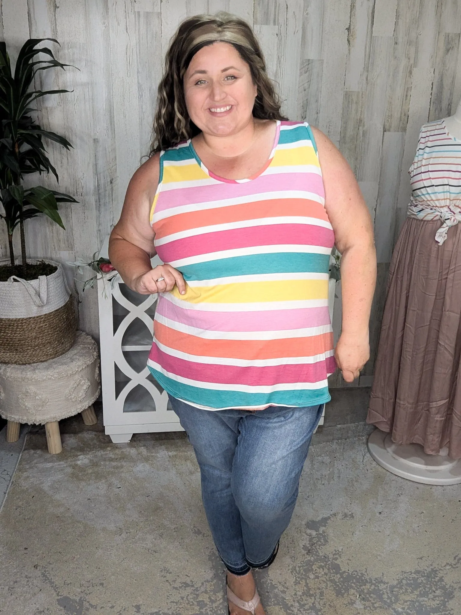Charity Rainbow Color Scoopneck Tank (3 styles)