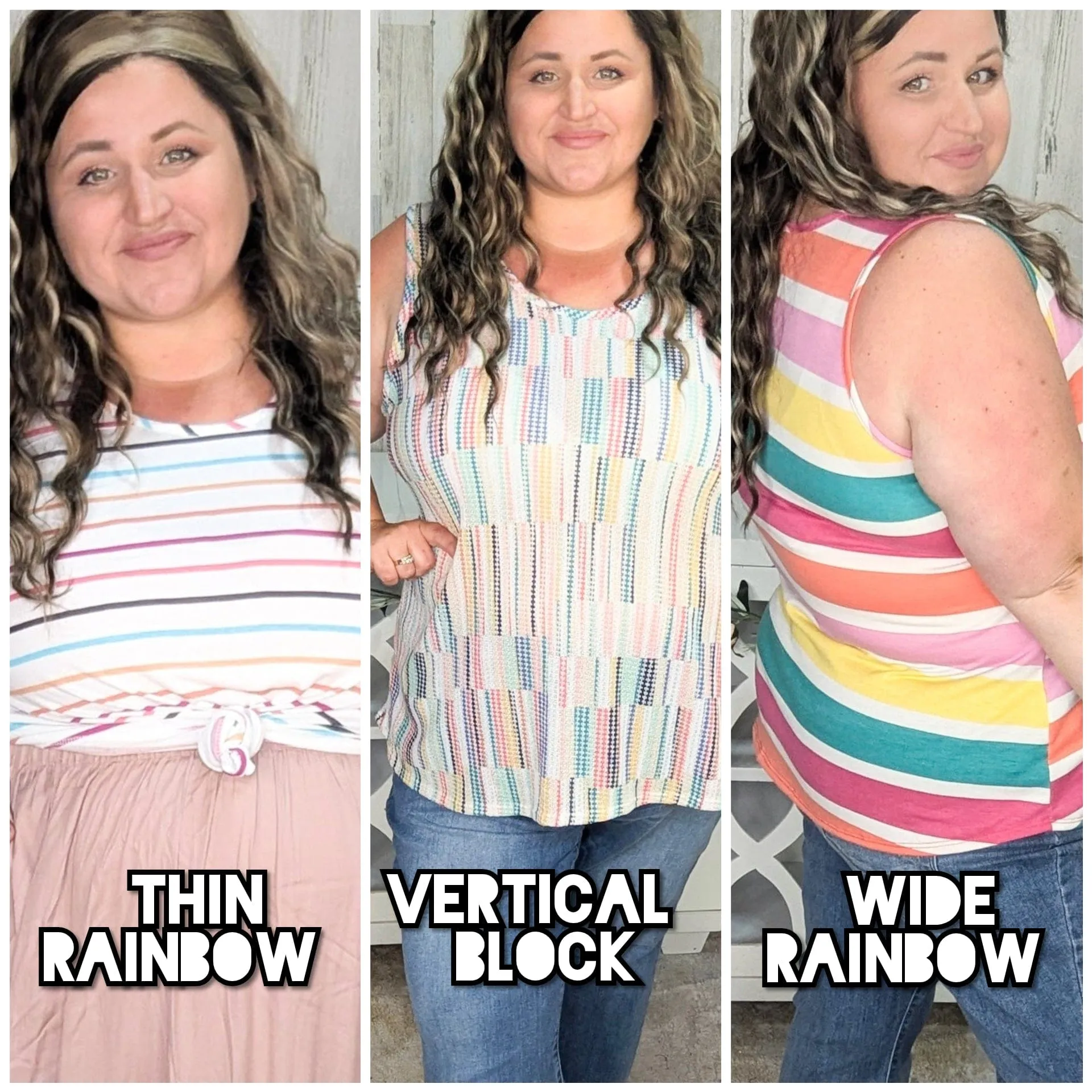 Charity Rainbow Color Scoopneck Tank (3 styles)