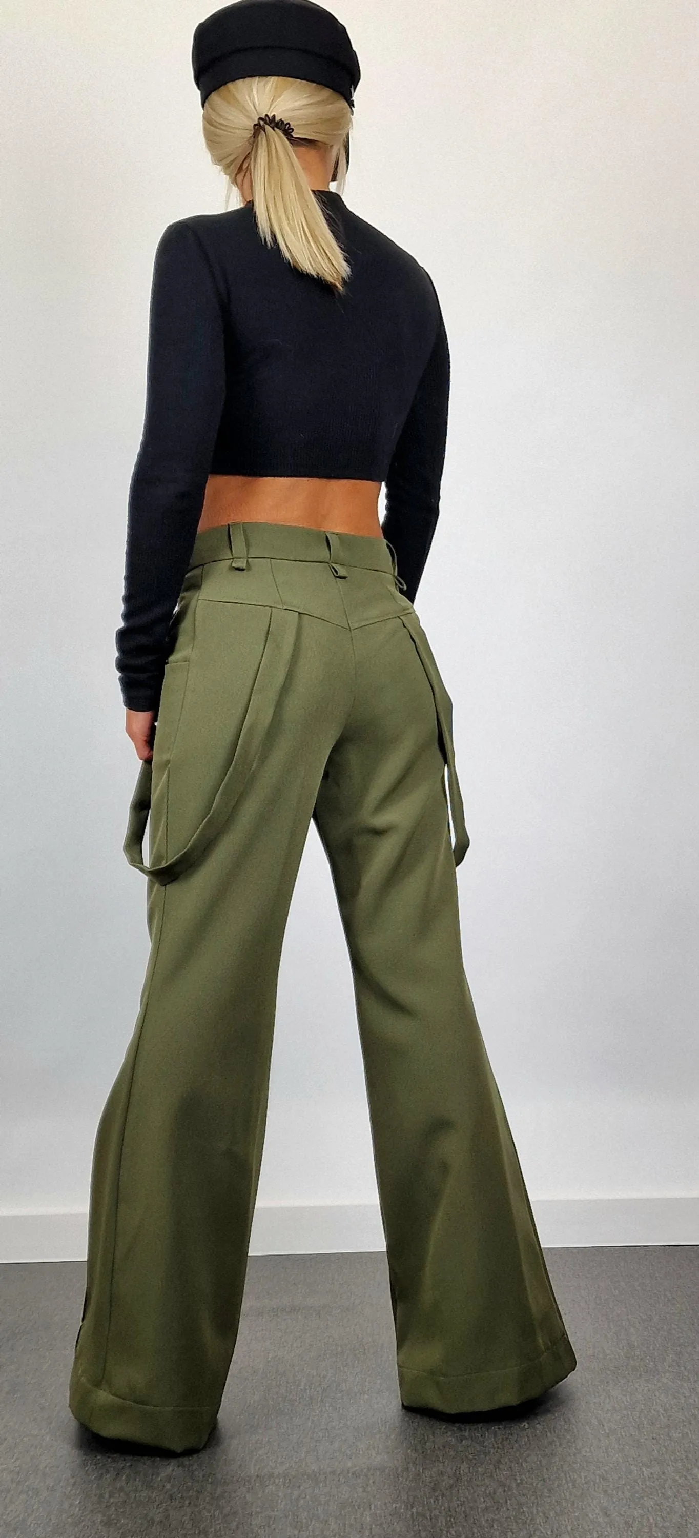 Charleston Pants, Fitted Pants, Pants with Suspenders , Drop Crotch Pants, Extravagant Pants, Gothic Pants, Mid-waist Throusers