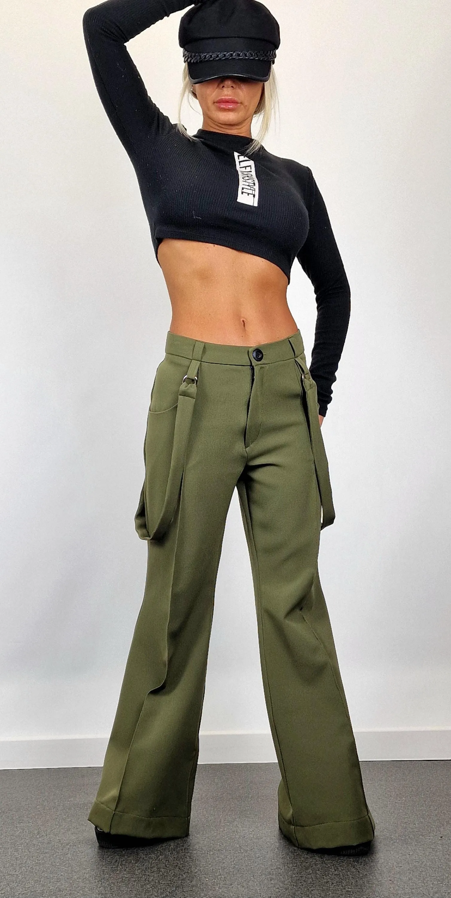 Charleston Pants, Fitted Pants, Pants with Suspenders , Drop Crotch Pants, Extravagant Pants, Gothic Pants, Mid-waist Throusers