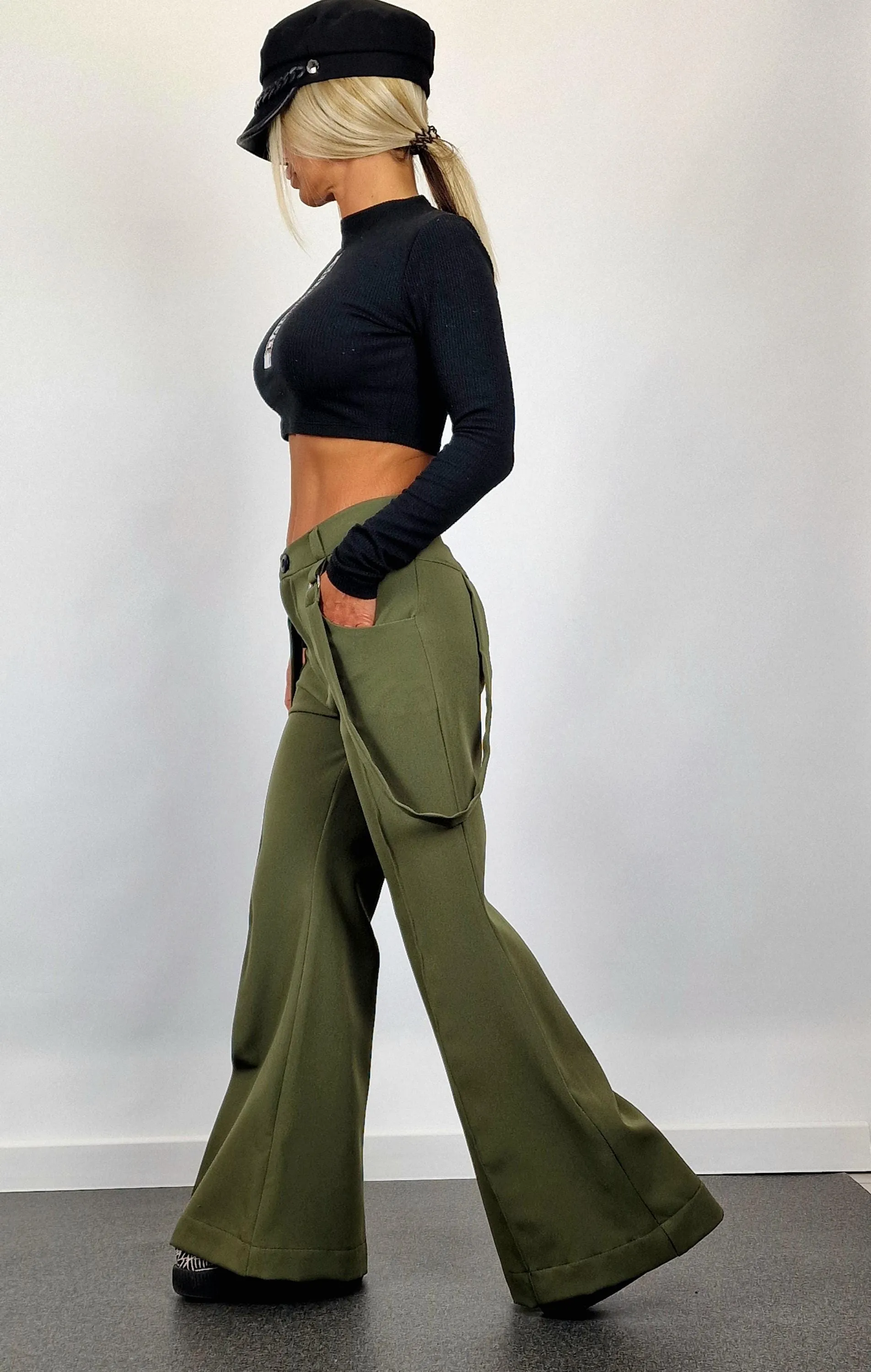 Charleston Pants, Fitted Pants, Pants with Suspenders , Drop Crotch Pants, Extravagant Pants, Gothic Pants, Mid-waist Throusers