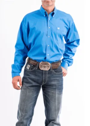 Cinch Mens Classic Fit Shirt Solid Blue
