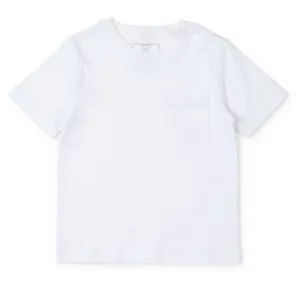 Collegiate Shop: Charles Boys' Pima Cotton Pocket T-shirt with Monogram - White