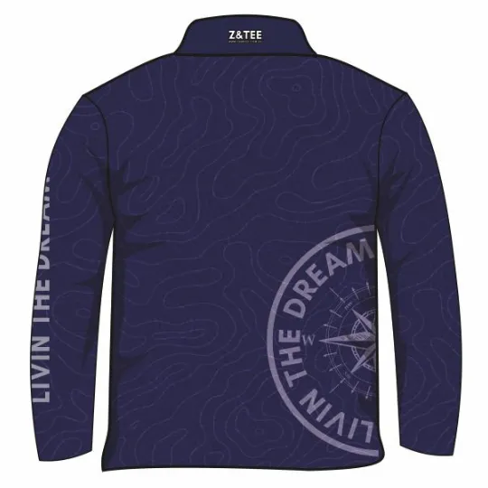Compass | Topography Navy Blue Fishing Shirt ★Pre-Order★