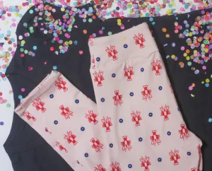 Crawfish Leggings: Pink Hearts