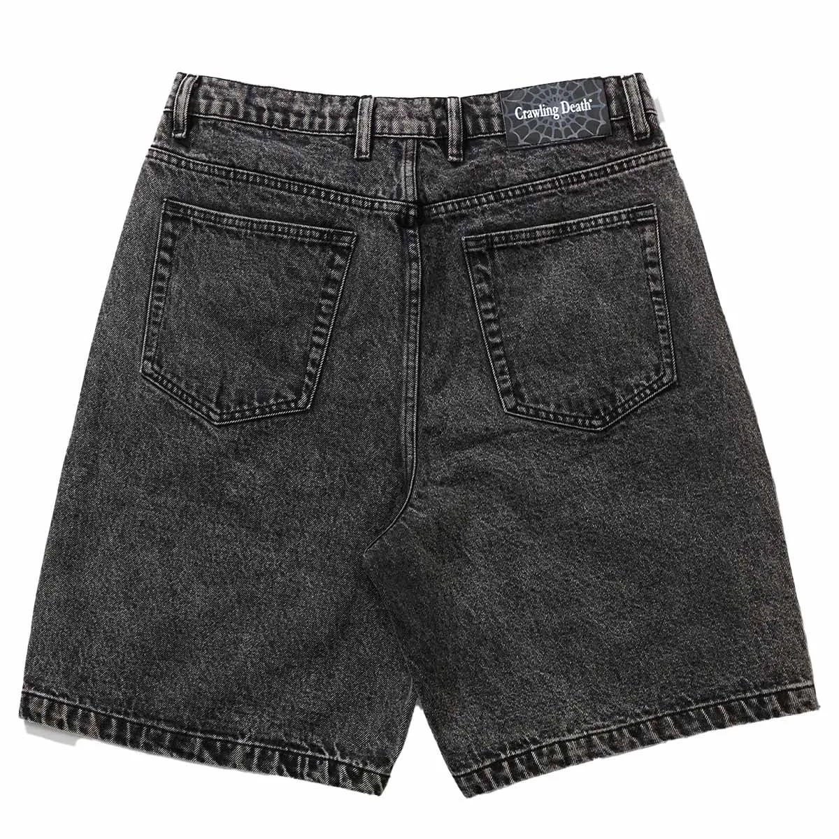 Crawling Death - Web Denim Shorts Acid Black