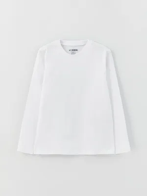 Crew Neck Basic Long Sleeve Boys T-Shirt