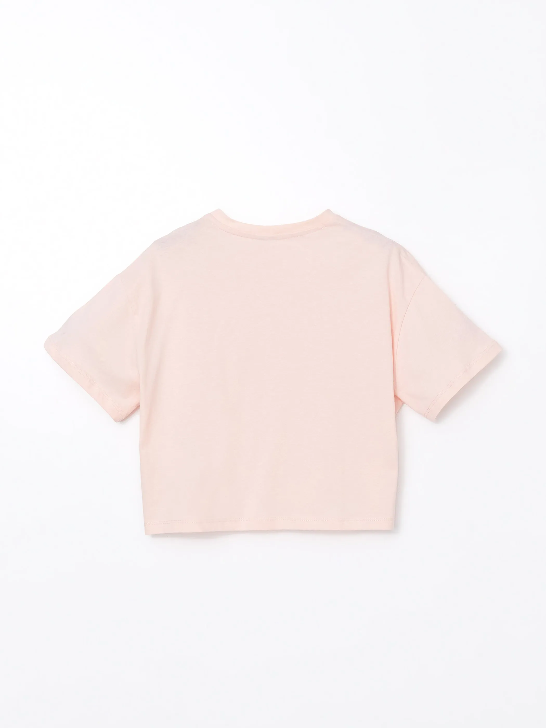 Crew Neck Girls Crop T-Shirt