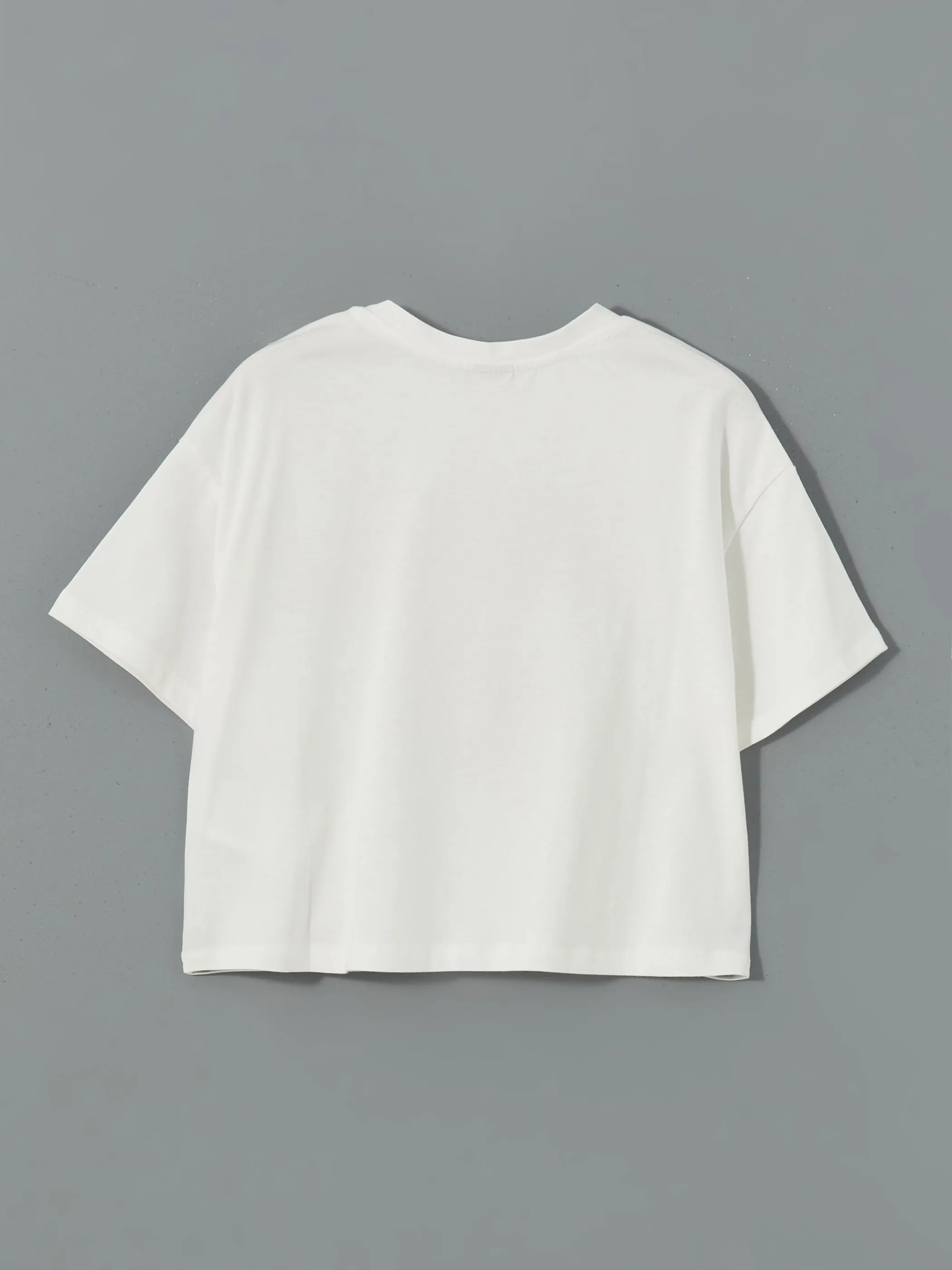 Crew Neck Girls Crop T-Shirt