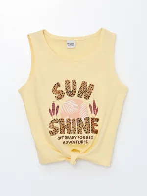 Crew Neck Printed Girls Undershirt