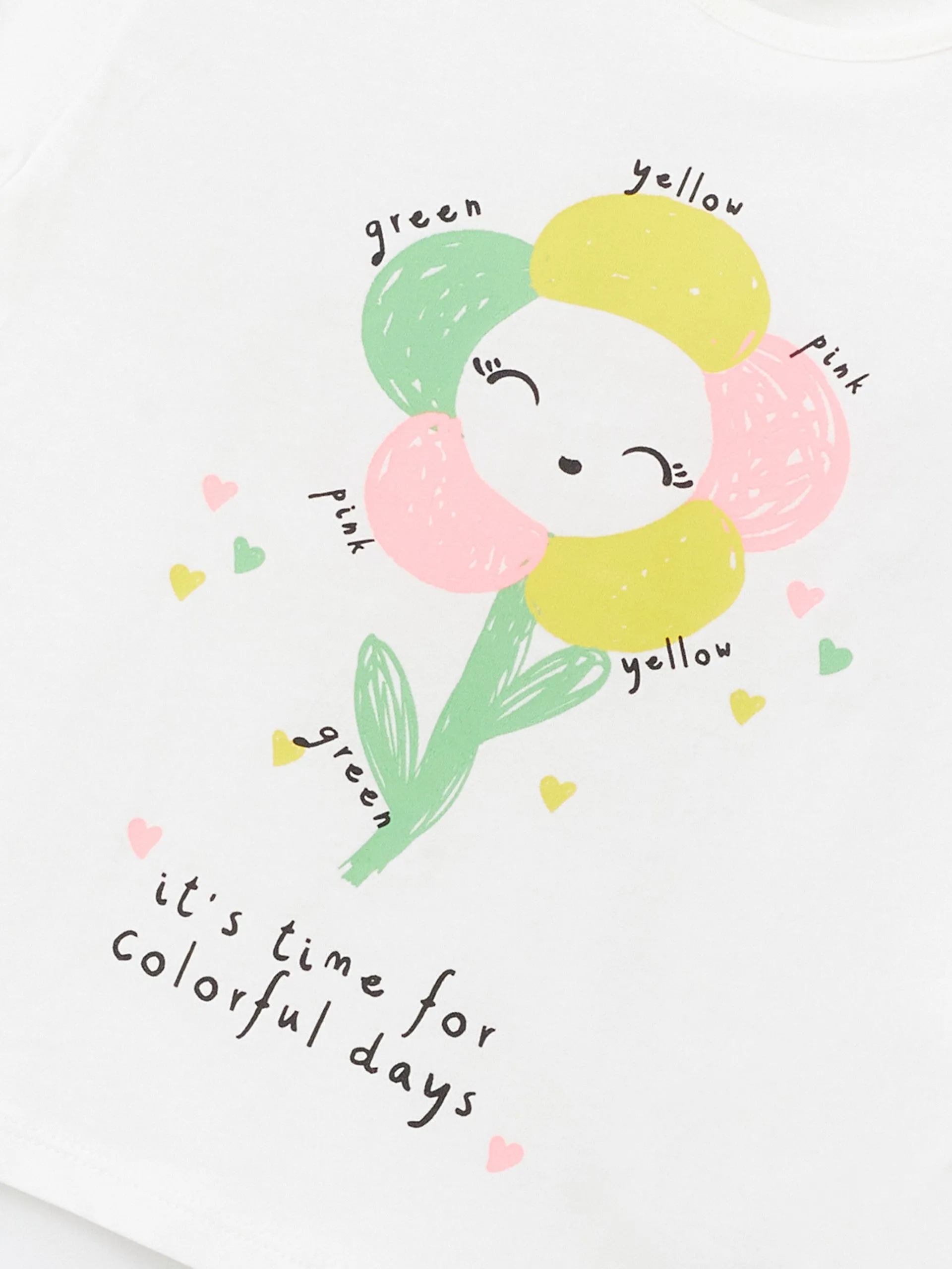 Crew Neck Printed Short Sleeve Baby Girl T-Shirt