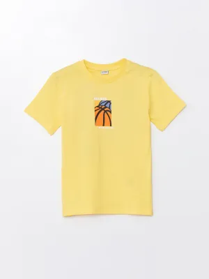 Crew Neck Printed Short Sleeve Boys T-Shirt