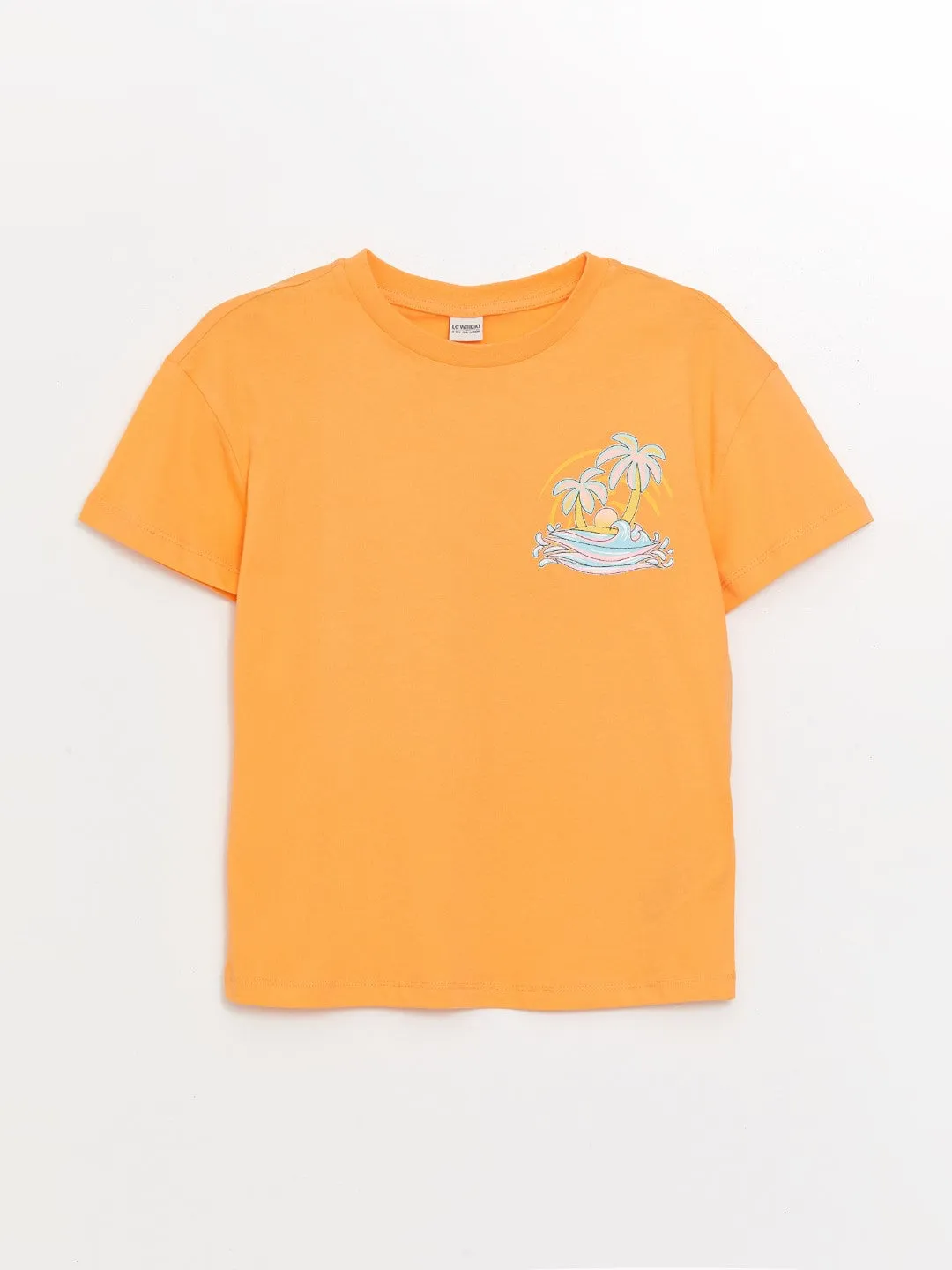 Crew Neck Printed Short Sleeve Girls T-Shirt