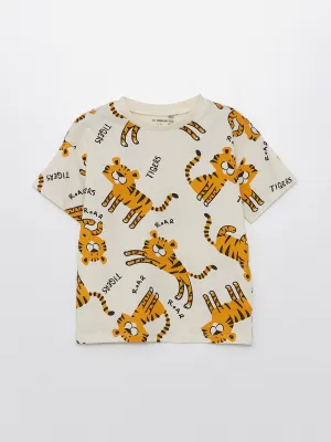 Crew Neck Short Sleeve Printed Baby Boy T-Shirt