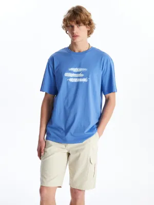 Crew Neck Short Sleeve Printed Combed Cotton Men T-Shirt
