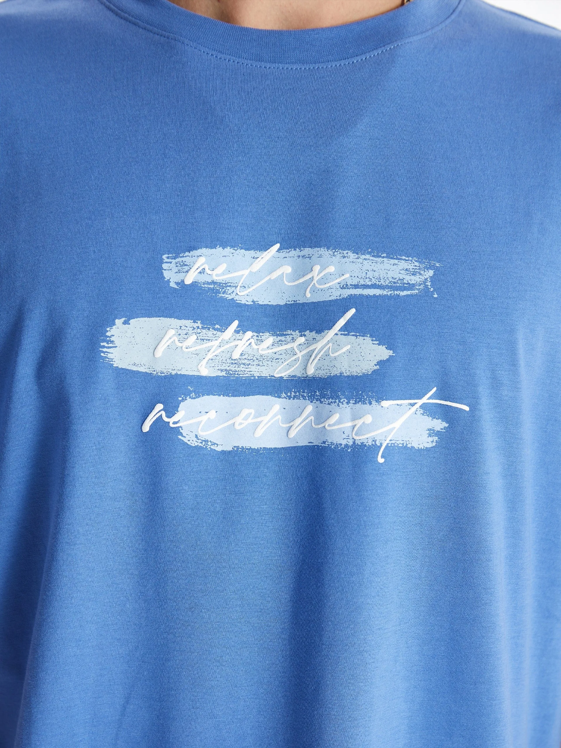 Crew Neck Short Sleeve Printed Combed Cotton Men T-Shirt